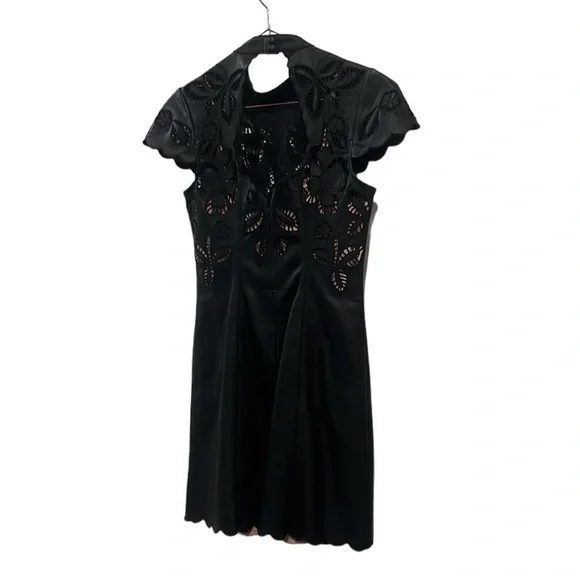 Anthropologie faux leather dress. Size 2